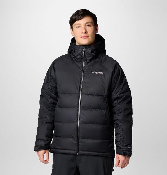 Men Columbia Roaring Fork™ II Waterproof Down Ski Jackets Black | US-PQGZUM-529