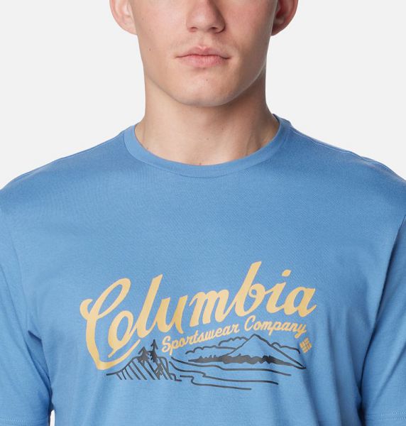 Men Columbia Rockaway River™ Graphic T-Shirt Blue | US-AVPSDZ-093