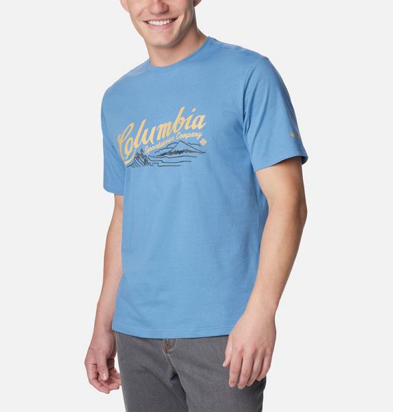 Men Columbia Rockaway River™ Graphic T-Shirt Blue | US-AVPSDZ-093