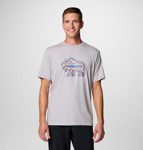 Men Columbia Rockaway River™ Outdoor T-Shirt Grey | US-CLPSBW-016