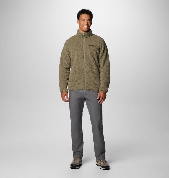 Men Columbia Rugged Ridge™ III Full Zip Sherpa Fleece Jackets Grey / Green | US-TFVBIC-190