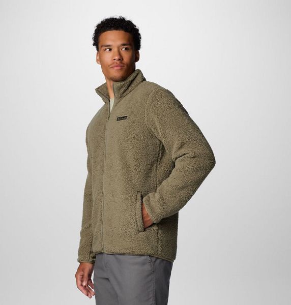 Men Columbia Rugged Ridge™ III Full Zip Sherpa Fleece Jackets Grey / Green | US-TFVBIC-190