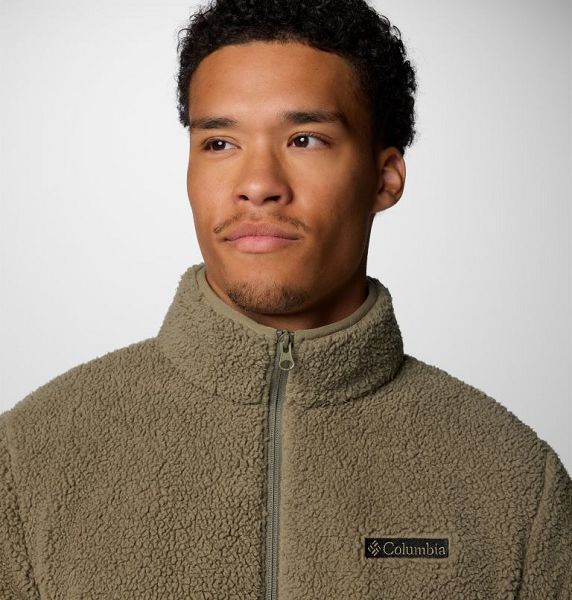 Men Columbia Rugged Ridge™ III Full Zip Sherpa Fleece Jackets Grey / Green | US-TFVBIC-190