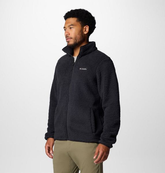 Men Columbia Rugged Ridge™ III Full Zip Sherpa Fleece Jackets Black | US-PGJTHM-518