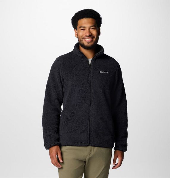 Men Columbia Rugged Ridge™ III Full Zip Sherpa Fleece Jackets Black | US-PGJTHM-518