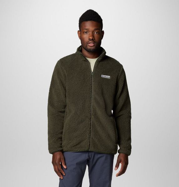 Men Columbia Rugged Ridge™ III Full Zip Sherpa Fleece Jackets Deep Green | US-OUJNPV-862