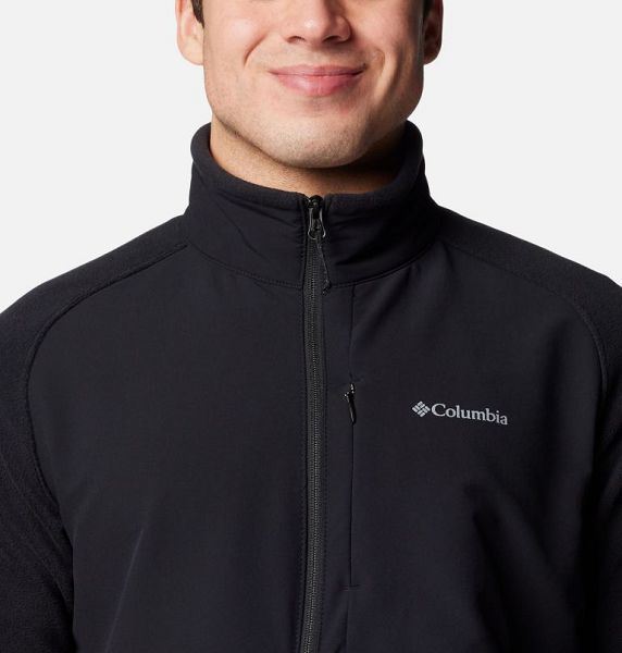 Men Columbia Sage Peak™ Fleece Jackets Black | US-AQMPHG-894