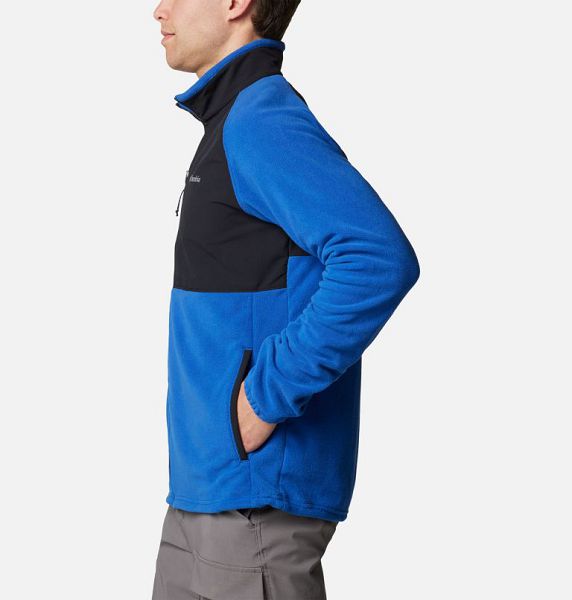 Men Columbia Sage Peak™ Fleece Jackets Blue / Black | US-ZJKUPR-107