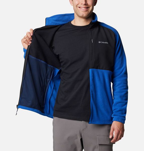 Men Columbia Sage Peak™ Fleece Jackets Blue / Black | US-ZJKUPR-107