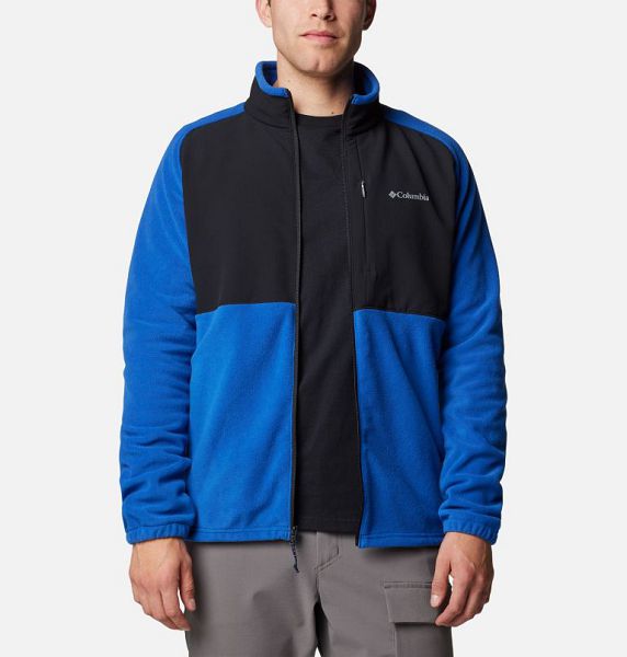 Men Columbia Sage Peak™ Fleece Jackets Blue / Black | US-ZJKUPR-107