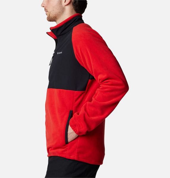 Men Columbia Sage Peak™ Fleece Jackets Red / Black | US-NJGSWY-985