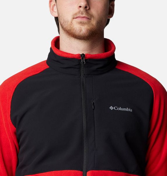 Men Columbia Sage Peak™ Fleece Jackets Red / Black | US-NJGSWY-985