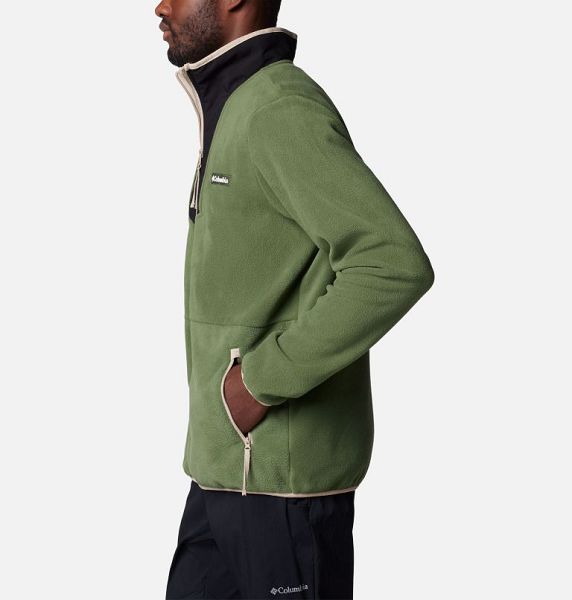 Men Columbia Sequoia Grove™ Fleece Jackets Black / Khaki | US-DIANSB-916