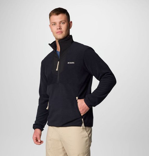 Men Columbia Sequoia Grove™ Half Zip Fleece Black | US-HZSWKV-750