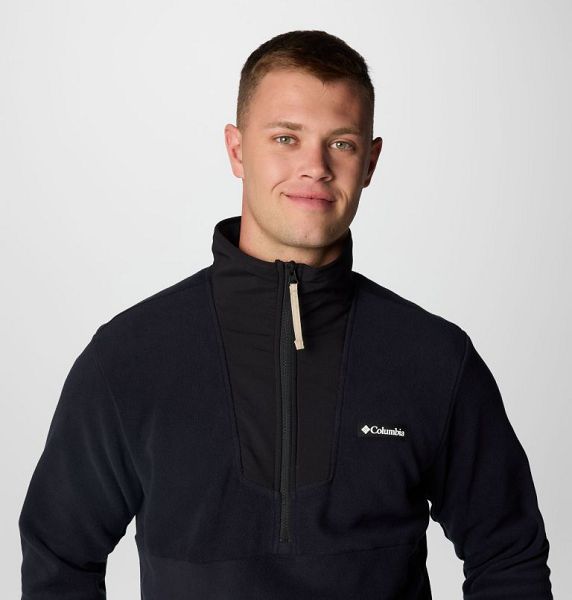 Men Columbia Sequoia Grove™ Half Zip Fleece Black | US-HZSWKV-750