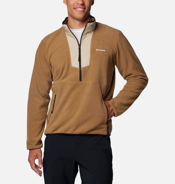 Men Columbia Sequoia Grove™ Half Zip Fleece Khaki / Black | US-AJYGDF-569