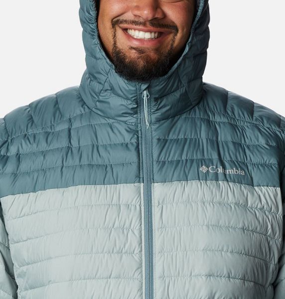 Men Columbia Silver Falls™ Hooded Insulated Jackets White / Blue | US-FBWGDI-184