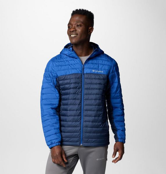 Men Columbia Silver Falls™ II Hooded Insulated Jackets Blue / Navy | US-ZEMFCQ-946