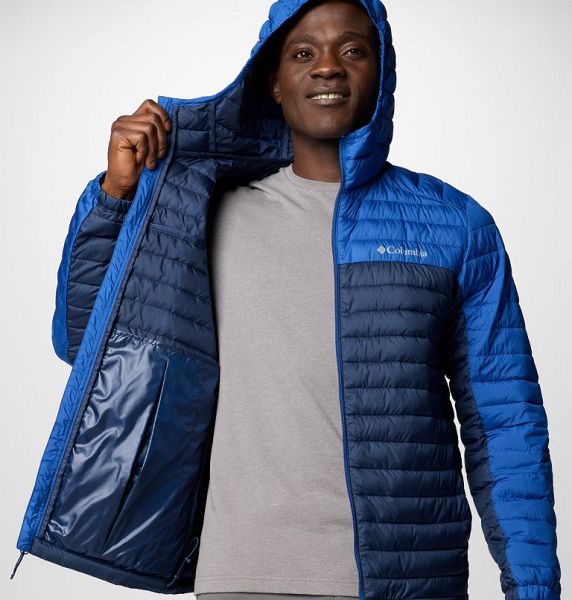 Men Columbia Silver Falls™ II Hooded Insulated Jackets Blue / Navy | US-ZEMFCQ-946