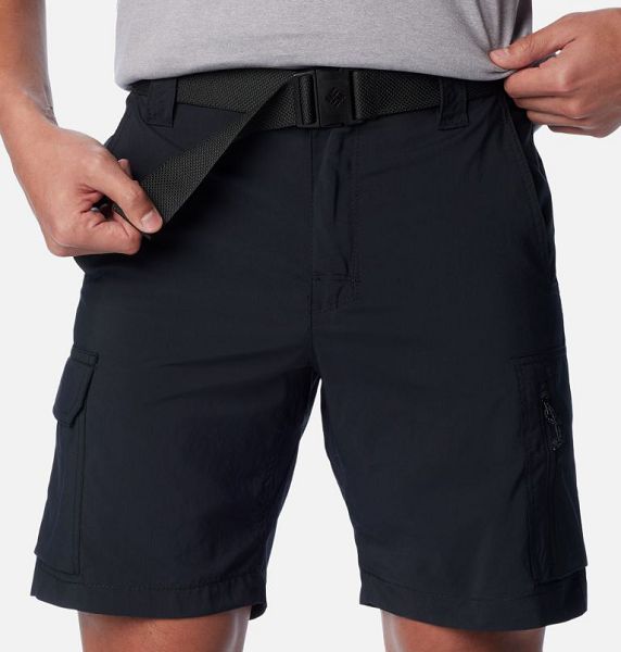 Men Columbia Silver Ridge™ Utility Cargo Walking Shorts Black | US-CHBWDP-728