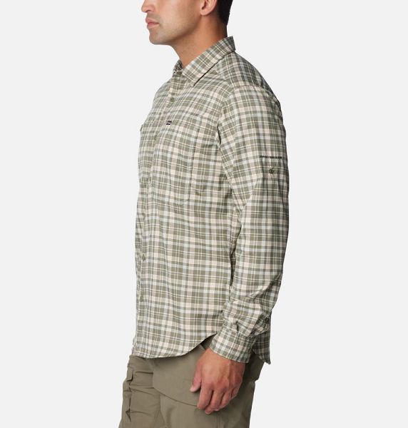 Men Columbia Silver Ridge™ Utility Lite Plaid Shirts Grey / Green / Multicolor | US-HUDEVR-130