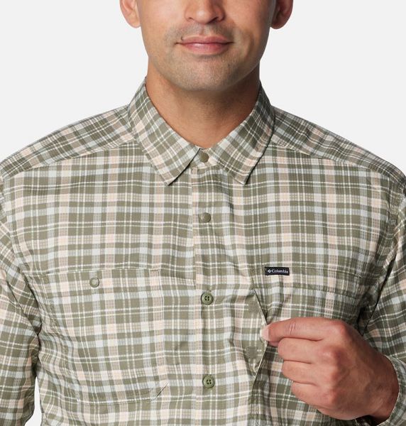 Men Columbia Silver Ridge™ Utility Lite Plaid Shirts Grey / Green / Multicolor | US-HUDEVR-130