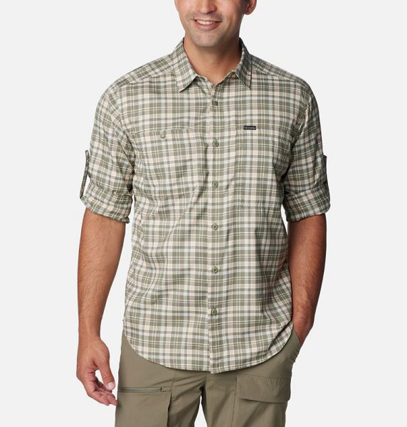 Men Columbia Silver Ridge™ Utility Lite Plaid Shirts Grey / Green / Multicolor | US-HUDEVR-130