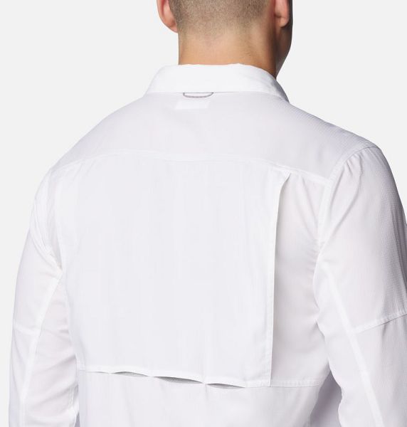 Men Columbia Silver Ridge™ Utility Lite Shirts White | US-GVZETJ-325