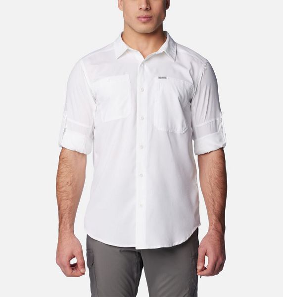 Men Columbia Silver Ridge™ Utility Lite Shirts White | US-GVZETJ-325