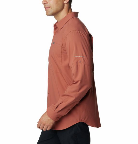 Men Columbia Silver Ridge™ Utility Lite Shirts Brown | US-MPRKFD-758