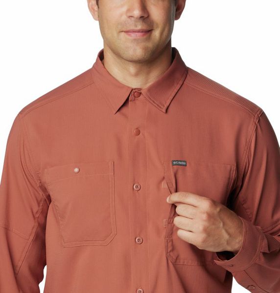 Men Columbia Silver Ridge™ Utility Lite Shirts Brown | US-MPRKFD-758