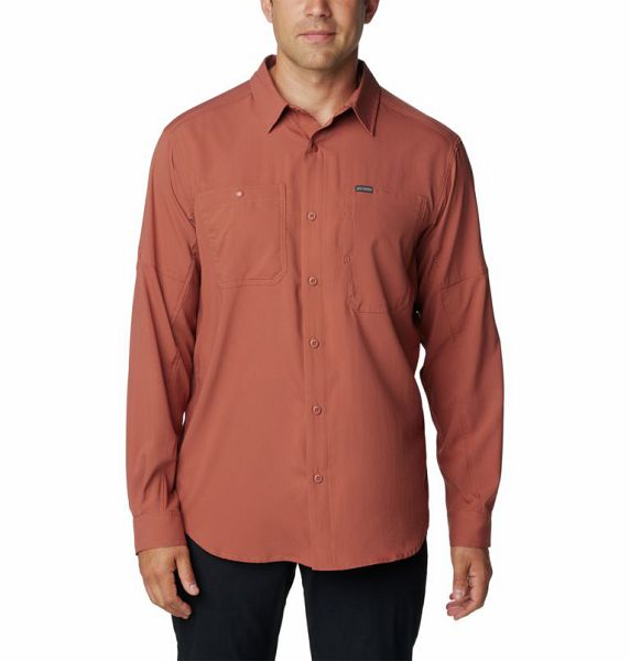 Men Columbia Silver Ridge™ Utility Lite Shirts Brown | US-MPRKFD-758