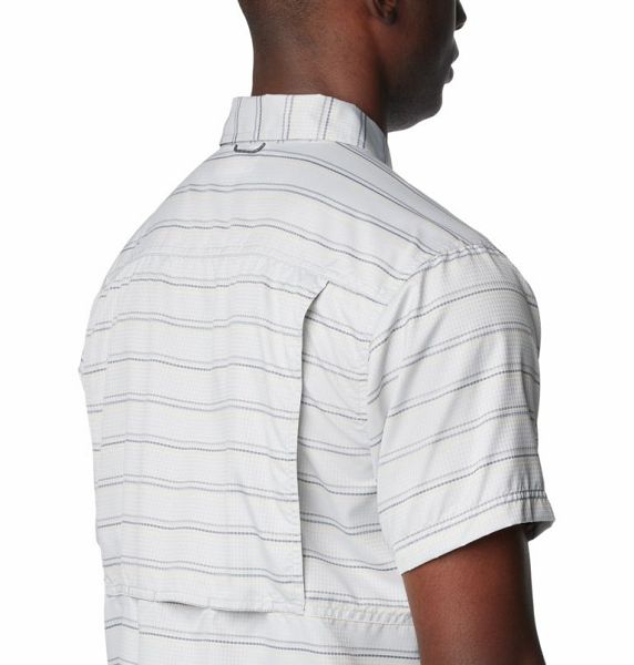 Men Columbia Silver Ridge™ Utility Sleeve Shirts Grey Stripes | US-TSVLFC-830