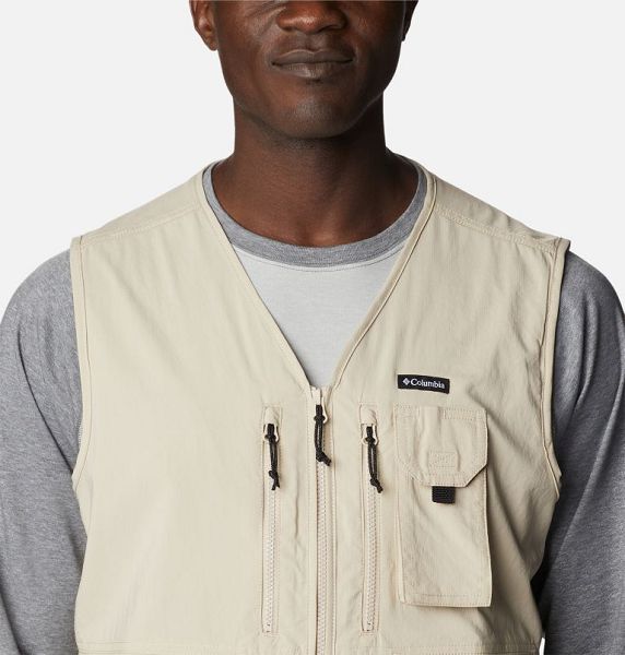 Men Columbia Silver Ridge™ Utility Vest Khaki | US-YKMABD-763