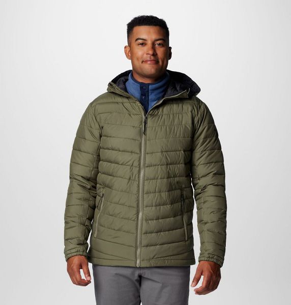 Men Columbia Slope Edge™ II Hooded Insulated Jackets Grey / Green | US-RKYCUX-179