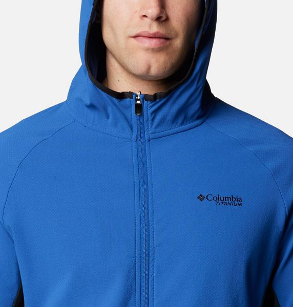 Men Columbia Spectre Ridge™ II Technical Hooded Fleece Jackets Blue / Black | US-TYPMZC-942