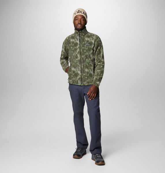 Men Columbia Steens Mountain™ Printed Fleece Jackets Green | US-QZCDPU-629