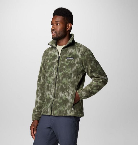 Men Columbia Steens Mountain™ Printed Fleece Jackets Green | US-QZCDPU-629