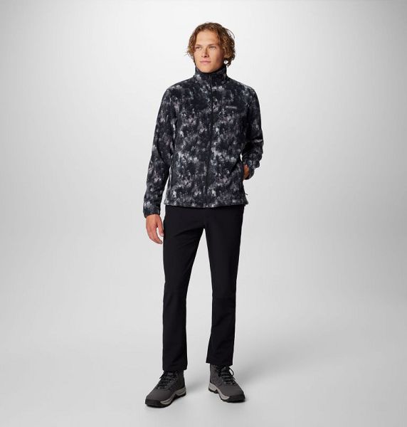 Men Columbia Steens Mountain™ Printed Fleece Jackets Black | US-RJQBSA-210