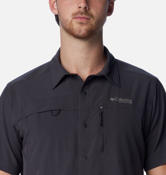 Men Columbia Summit Valley™ Sleeve Technical Shirts Dark Grey | US-JZUAHI-576