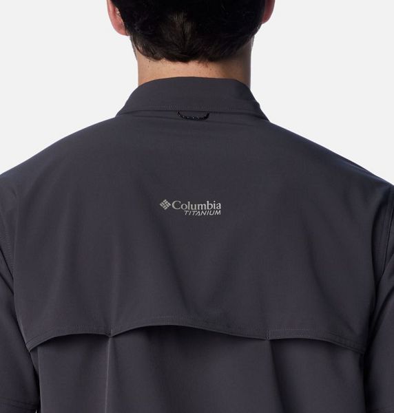 Men Columbia Summit Valley™ Sleeve Technical Shirts Dark Grey | US-JZUAHI-576