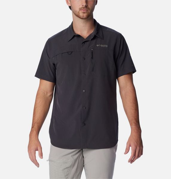 Men Columbia Summit Valley™ Sleeve Technical Shirts Dark Grey | US-JZUAHI-576