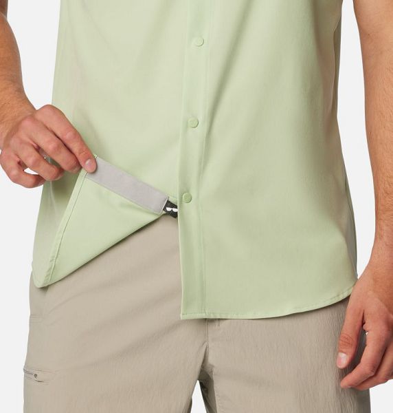 Men Columbia Summit Valley™ Sleeve Technical Shirts Olive | US-UBNFPX-085