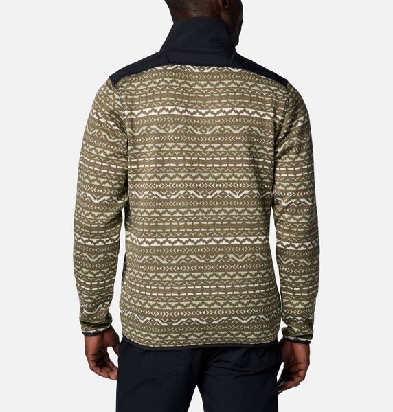 Men Columbia Sweater Weather™ III Half Zip Printed Fleece Grey / Green / Multicolor | US-WLSXMB-328