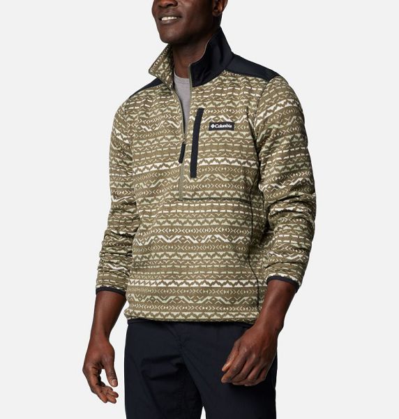 Men Columbia Sweater Weather™ III Half Zip Printed Fleece Grey / Green / Multicolor | US-WLSXMB-328