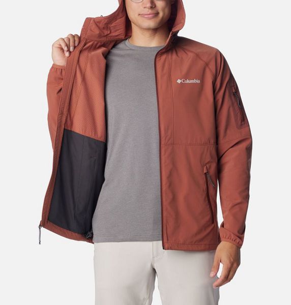 Men Columbia Tall Heights™ Hooded Softshell Jackets Brown | US-ISCVNZ-502