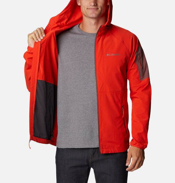 Men Columbia Tall Heights™ Hooded Softshell Jackets Red | US-YXCTEH-724