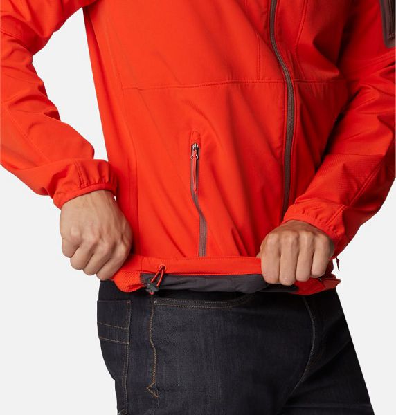 Men Columbia Tall Heights™ Hooded Softshell Jackets Red | US-YXCTEH-724