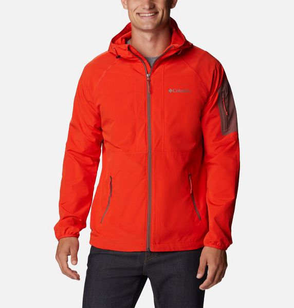 Men Columbia Tall Heights™ Hooded Softshell Jackets Red | US-YXCTEH-724