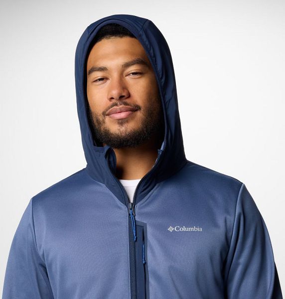 Men Columbia Tech™ Fleece Hooded Jackets Dark Blue / Navy | US-FCOHYA-806